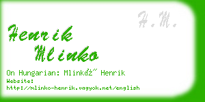 henrik mlinko business card